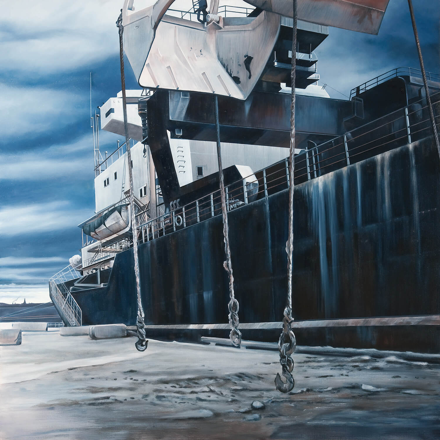 Einsam im Hafen der Sehnsucht | Oil on canvas | 170 x 170 cm