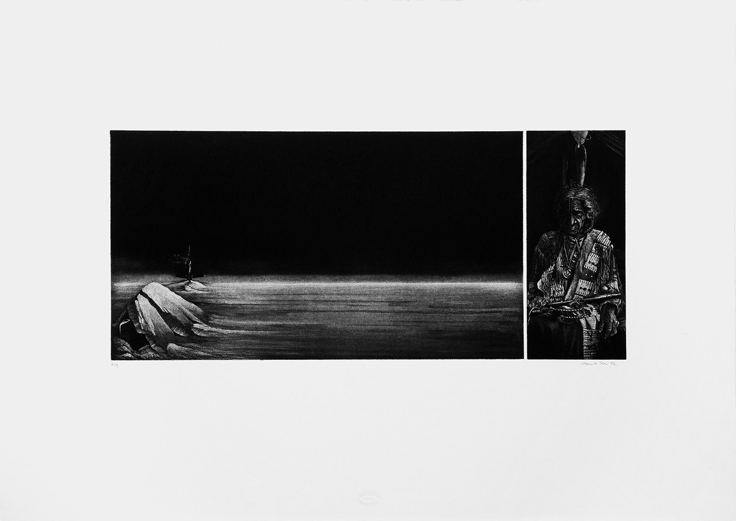 Endschaft | Radierung, Vernis mou, Kaltnadel, Aquatinta auf Velin | 76 x 54 cm