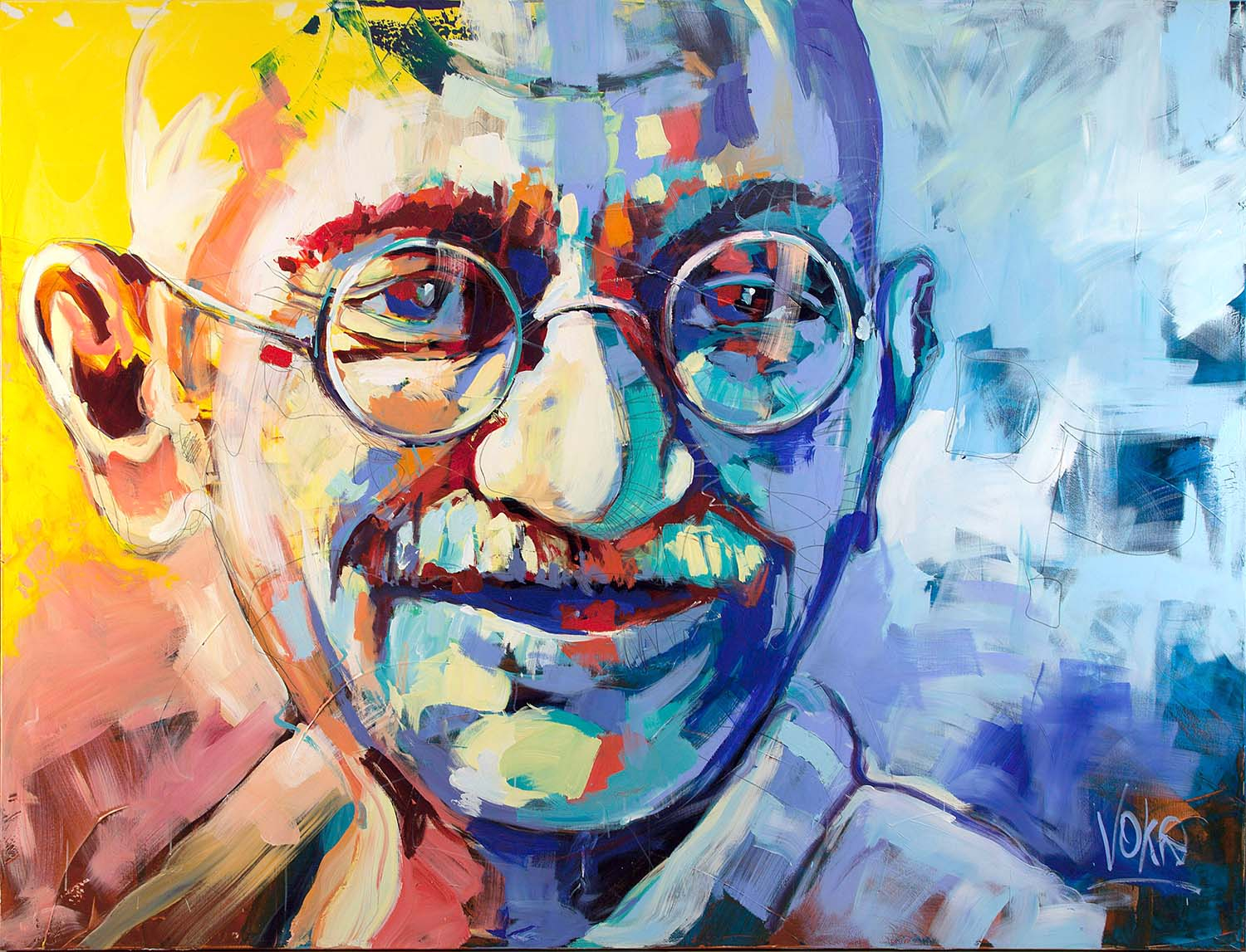 Gandhi | Acryl auf Leinen | 250 x 190 cm