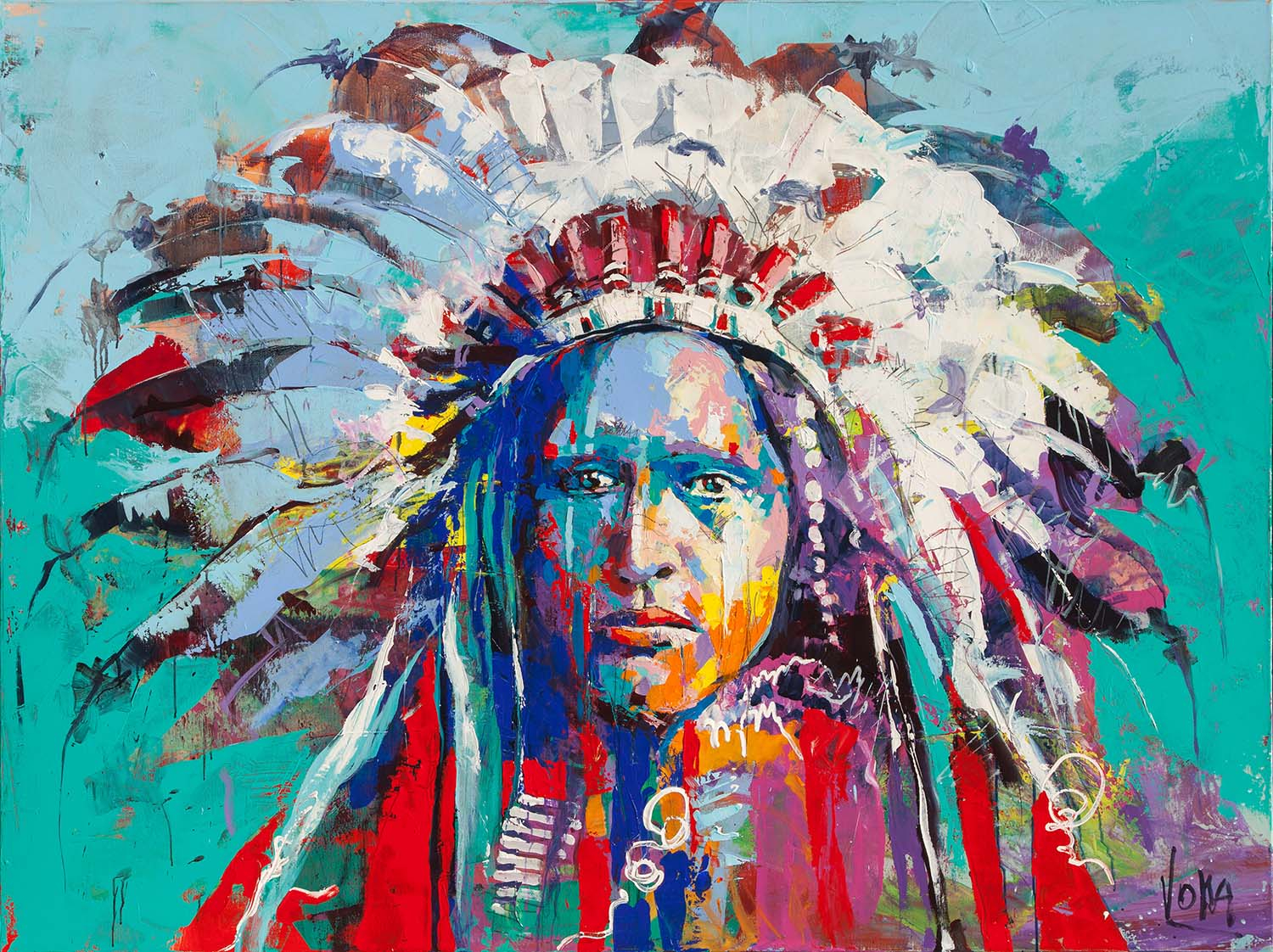 Native American | Acrylic on canvas | 200 x 150 cm