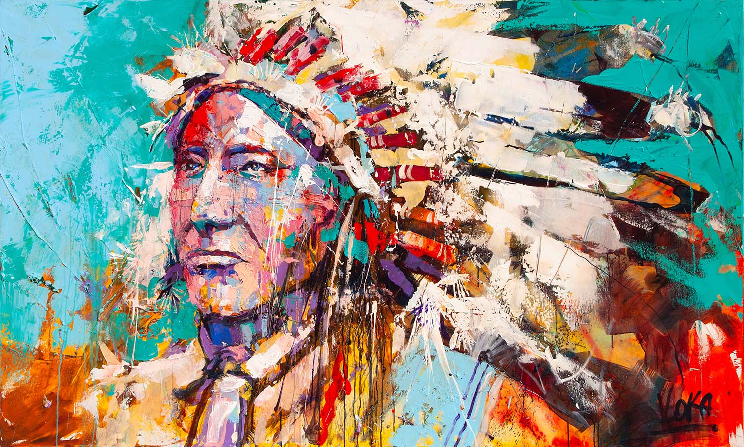 Native American | Acrylic on canvas | 200 x 120 cm