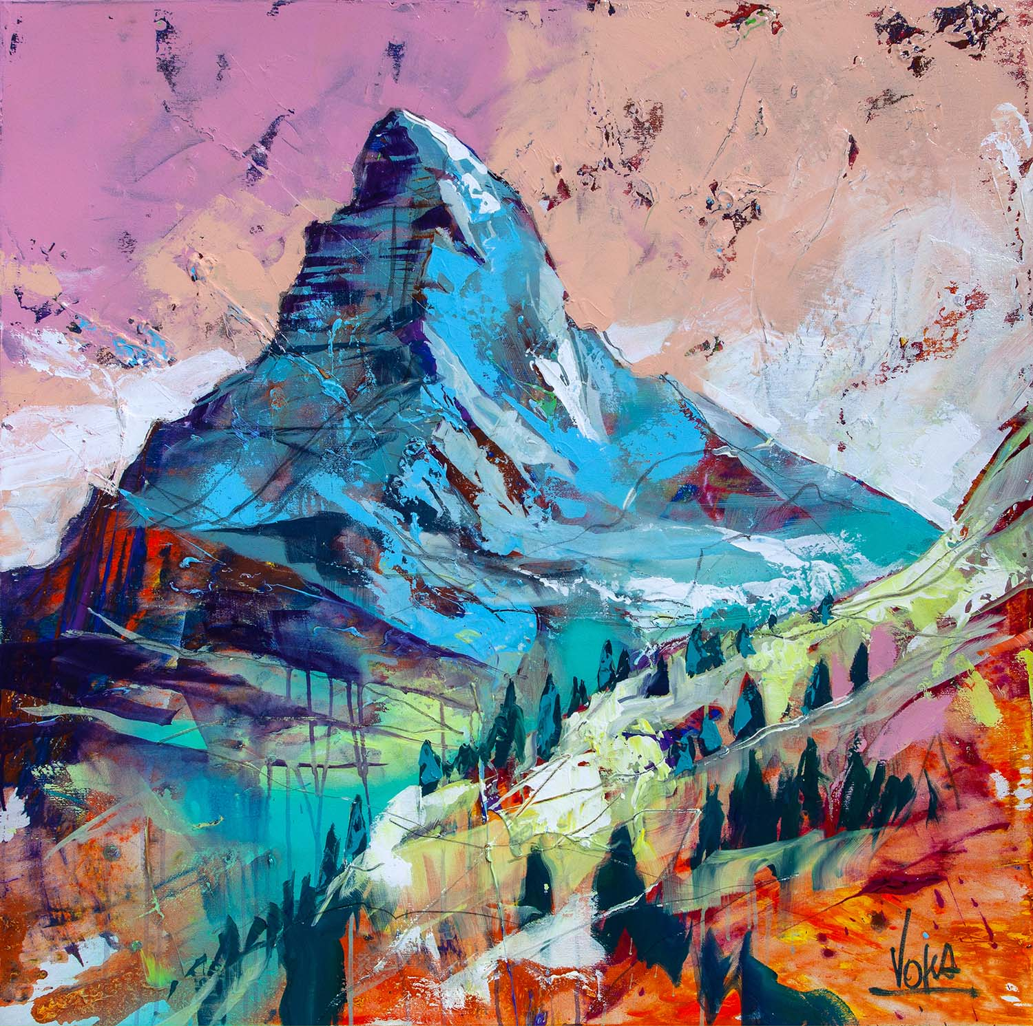 Matterhorn | Acryl auf Leinen | 100 x 100 cm